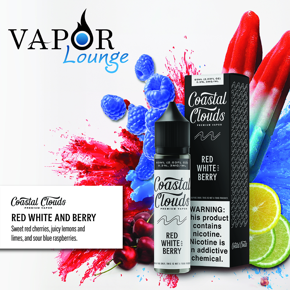 Get in the Olympic spirit and show your colors! Coastal Clouds' Red, White, and Berry is a gold medal contender, bursting with the flavors of cherries, citrus, and sour raspberries. 🥇 Get yours now at your locally owned and operated Vapor Lounge location.