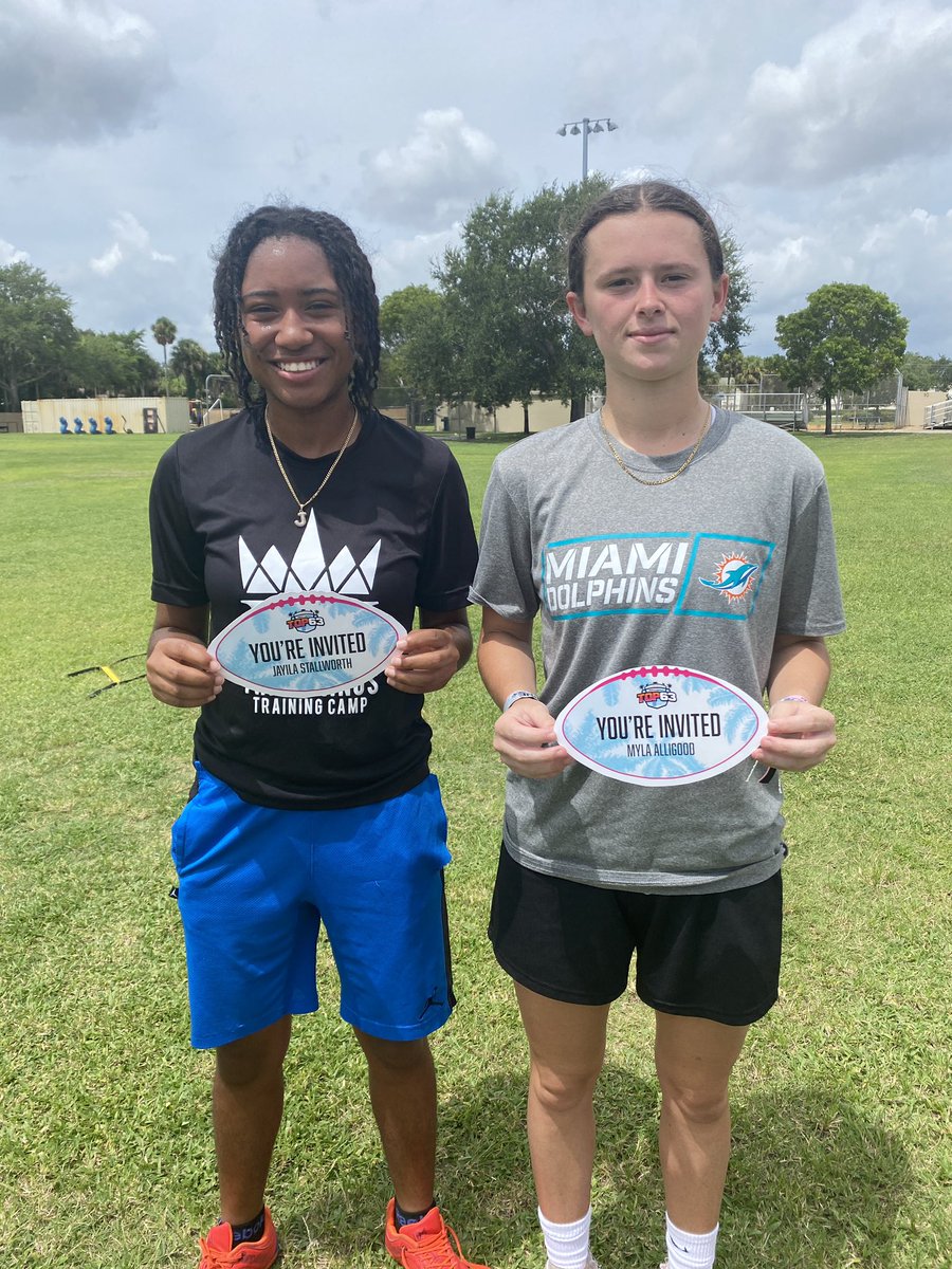 WE GOT SOME GATORS 🐊

<a href="/mylaalligood14/">myla alligood</a> and <a href="/Jayila12/">jayila stallworth❤️‍🔥</a> from <a href="/PBGWFlagFB/">Palm Beach Gardens Woman’s Flag Football</a> have made the Top 10 list for best high school flag football players from Palm Beach County and the Treasure Coast! Found out where they land on this Saturday!

<a href="/CoachTCamp/">Coach Tim Campbell</a>