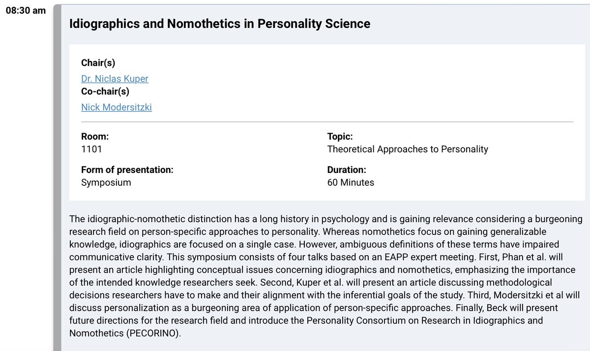 Niclas Kuper (@niclas_kuper) on Twitter photo If you're at #ecp21 and interested in idiographics and nomothetics, come check out our symposium on Wednesday morning (08:30)! @levyphan @nickmoki <a href="/EmorieBeck/">Dr. Emorie Beck</a> If you're at #ecp21 and interested in idiographics and nomothetics, come check out our symposium on Wednesday morning (08:30)! @levyphan @nickmoki <a href="/EmorieBeck/">Dr. Emorie Beck</a>