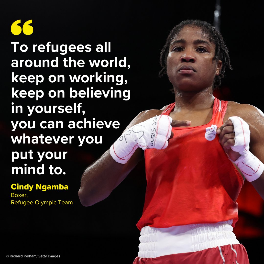 UNHCR, the UN Refugee Agency (@refugees) on Twitter photo History in the making at the #Paris2024 Olympics! 🥊✨
After a stunning quarterfinal win, <a href="/CindyNgamba/">Cindy Winner Djankeu Ngamba Ninon Mateu</a> is assured at least a bronze medal.
Next up: a shot at gold on Thursday.🥇
We will be cheering for you, Cindy! bit.ly/3YxVIER History in the making at the #Paris2024 Olympics! 🥊✨
After a stunning quarterfinal win, <a href="/CindyNgamba/">Cindy Winner Djankeu Ngamba Ninon Mateu</a> is assured at least a bronze medal.
Next up: a shot at gold on Thursday.🥇
We will be cheering for you, Cindy! bit.ly/3YxVIER
