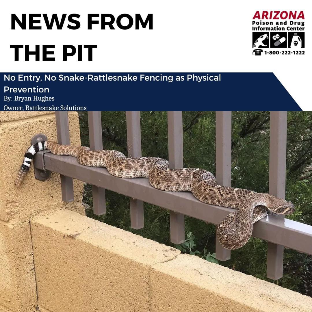 The August edition of News From The Pit is now on our website. This month’s newsletter discusses the proper use of rattlesnake fencing to prevent rattlesnake encounters around the home. azpoison.com/sites/default/…

#rattlesnakes #envenomation #snakebite #homesafety #toxicology
