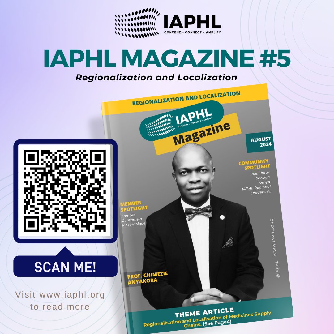 The 5th edition of our IAPHL magazine is now live  for your reading and listening pleasure and to also share accordingly. This edition is focus on Regionalization and Localization -The implication to the supply chain of health products and her workforce!
👉ow.ly/oLhN50SRosY