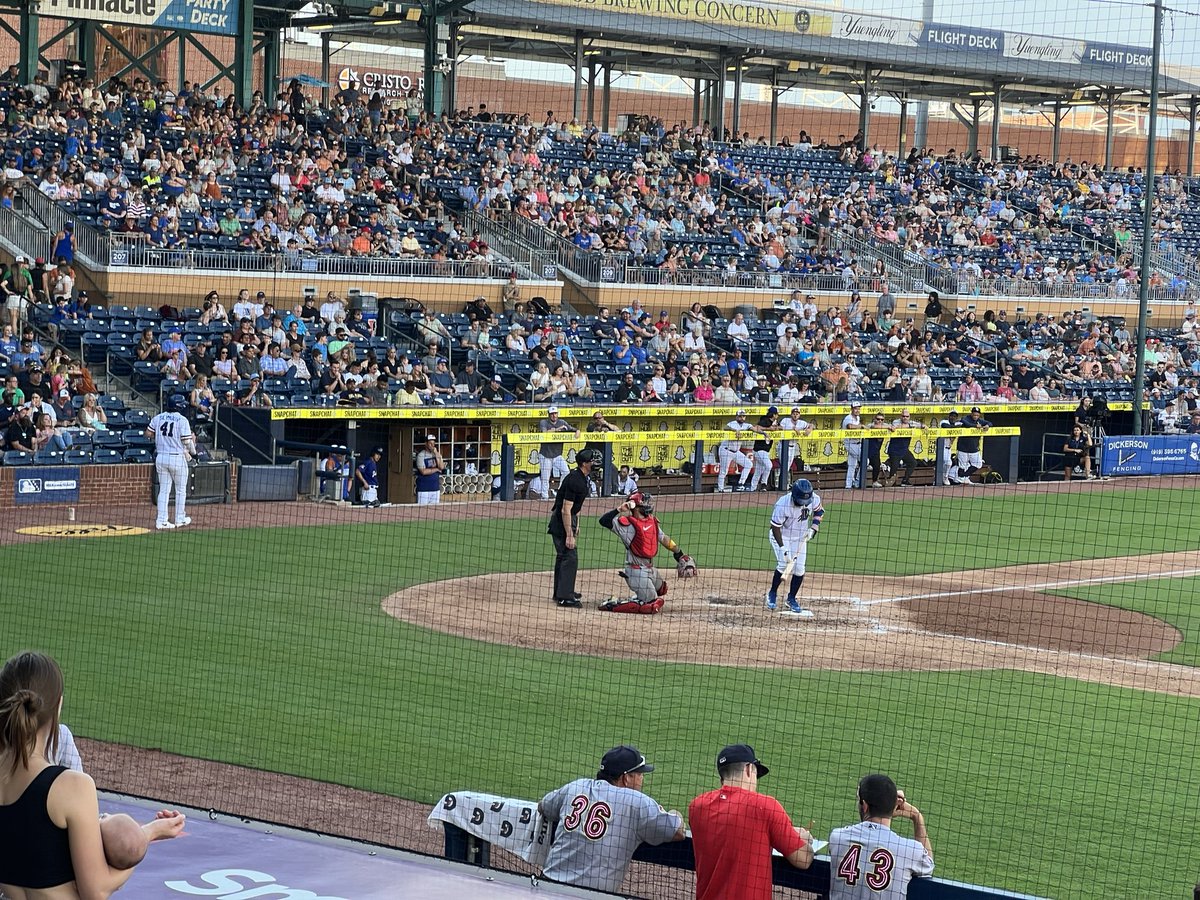 scocca's tweet image. Hey @DurhamBulls — the ad makes your dugout look like a crime scene