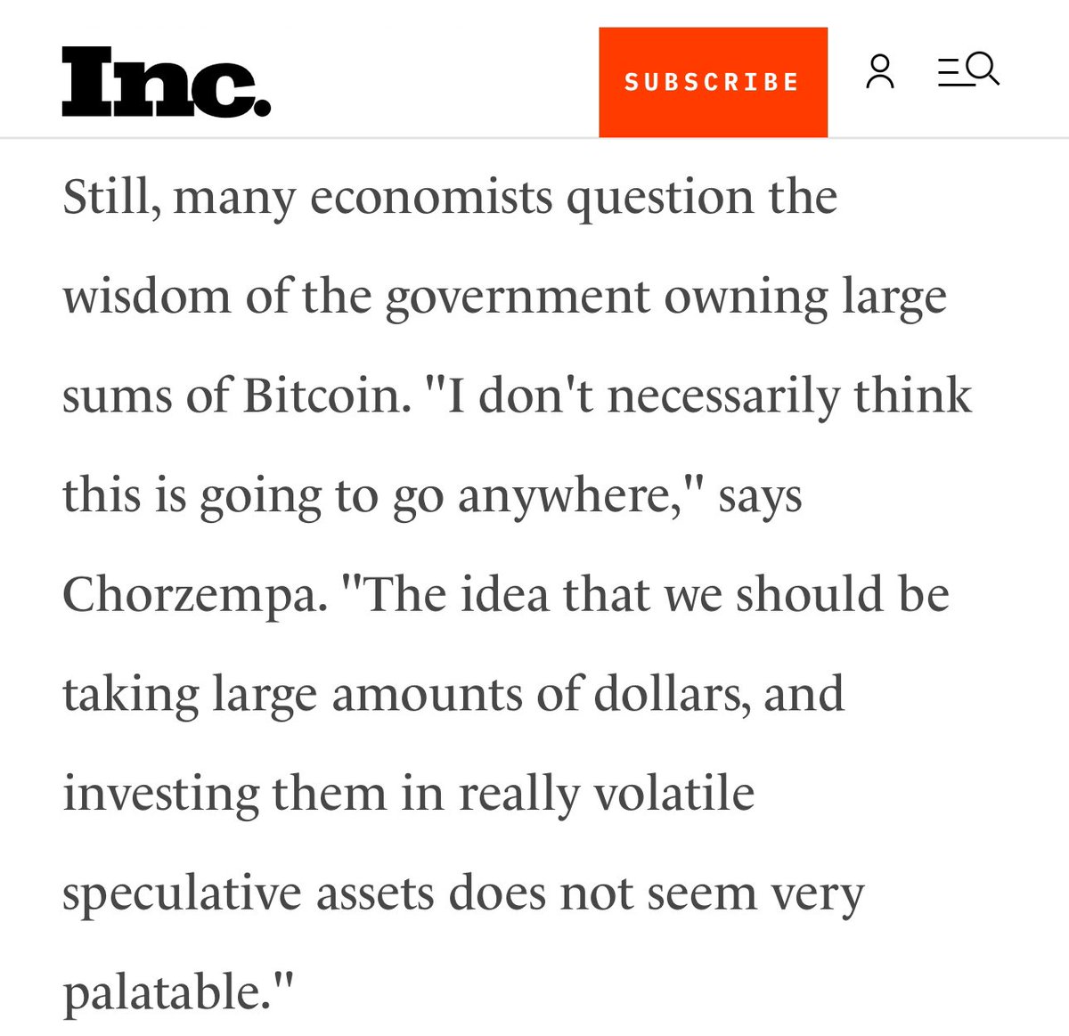 GM GM, I spoke with <a href="/Inc/">Inc.</a> about a U.S Bitcoin stockpile … and I’m going to revisit this article next year to see how everyone’s predictions hold up. 💫  This babe is still bullish.