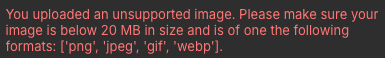 ataleb52's tweet photo. Anyone else on the planet suddenly seeing this issue with @OpenAI API vision functions?

It started throwing this error for images that are well within bounds and were just fine a few days ago. https://t.co/LWR0J65acC