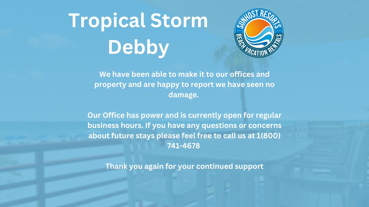 sunhostFL's tweet image. Thank you to all that have reached out!