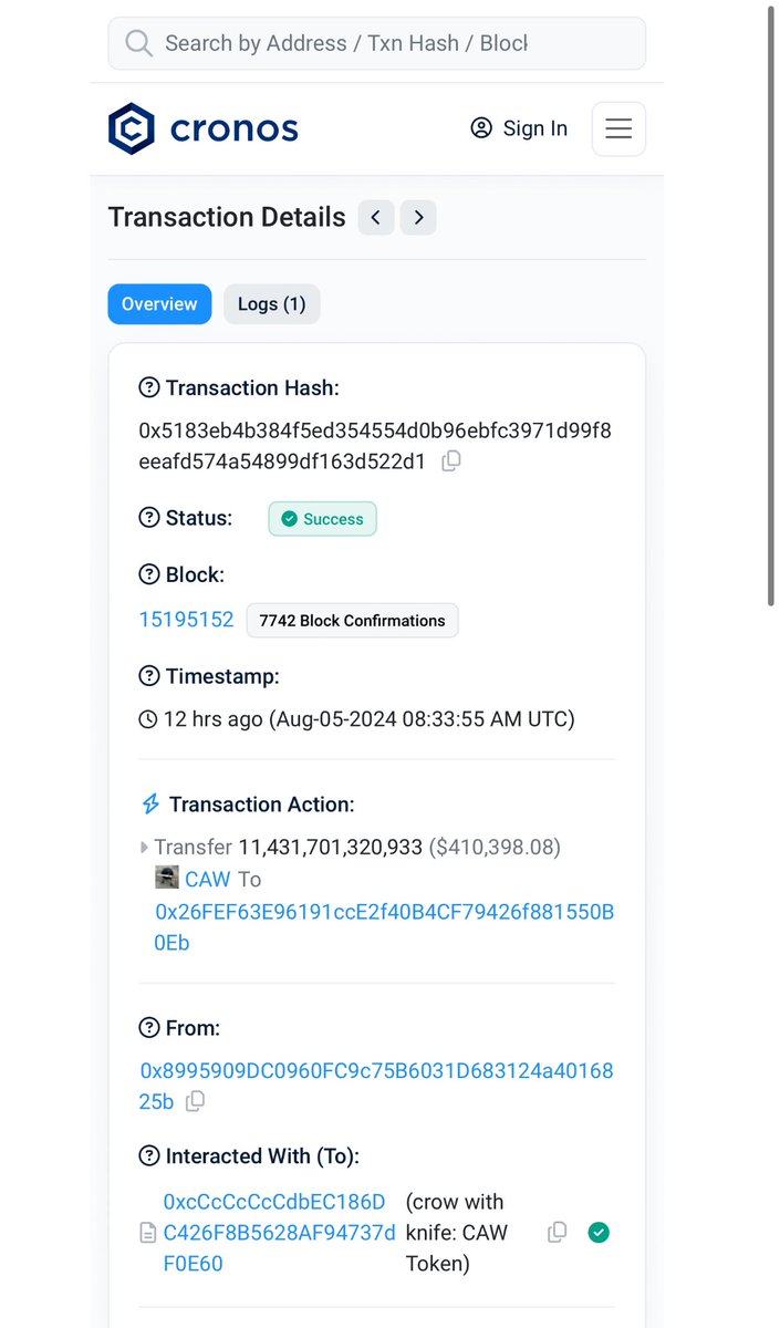Fear for the dropping market ??

<a href="/cryptocom/">Crypto.com</a> moved to its accumulation wallet (B0Eb) another 11T $CAW 12h ago.
Over $410K  one shot! 😎

Definitely a delighted opportunity to increase their crow with knife stock.