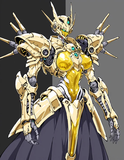 こういう女性っぽいシルエットのロボも好きなので裏では結構生成してたり