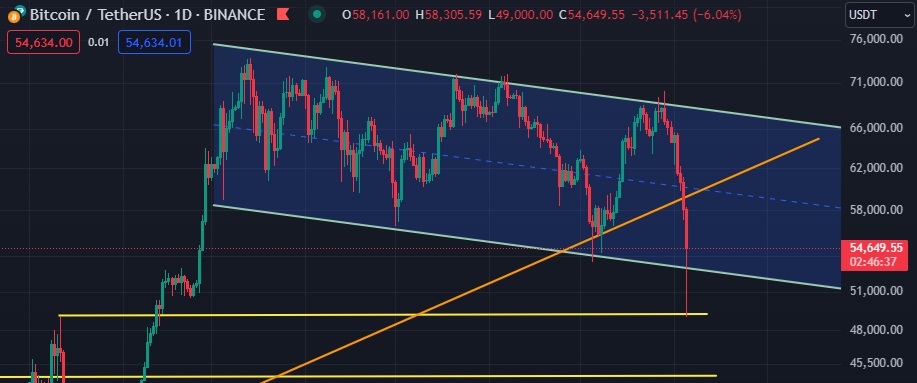 CypheurX's tweet photo. $BTC update

If we close above $53,000, it could be bullish for Bitcoin and the broader crypto market. 

Falling below this zone might push us to retest the $49,000 level. 

On the upside, $60,000 is the next resistance area. There could be potential for a short, but let's observe how it develops.