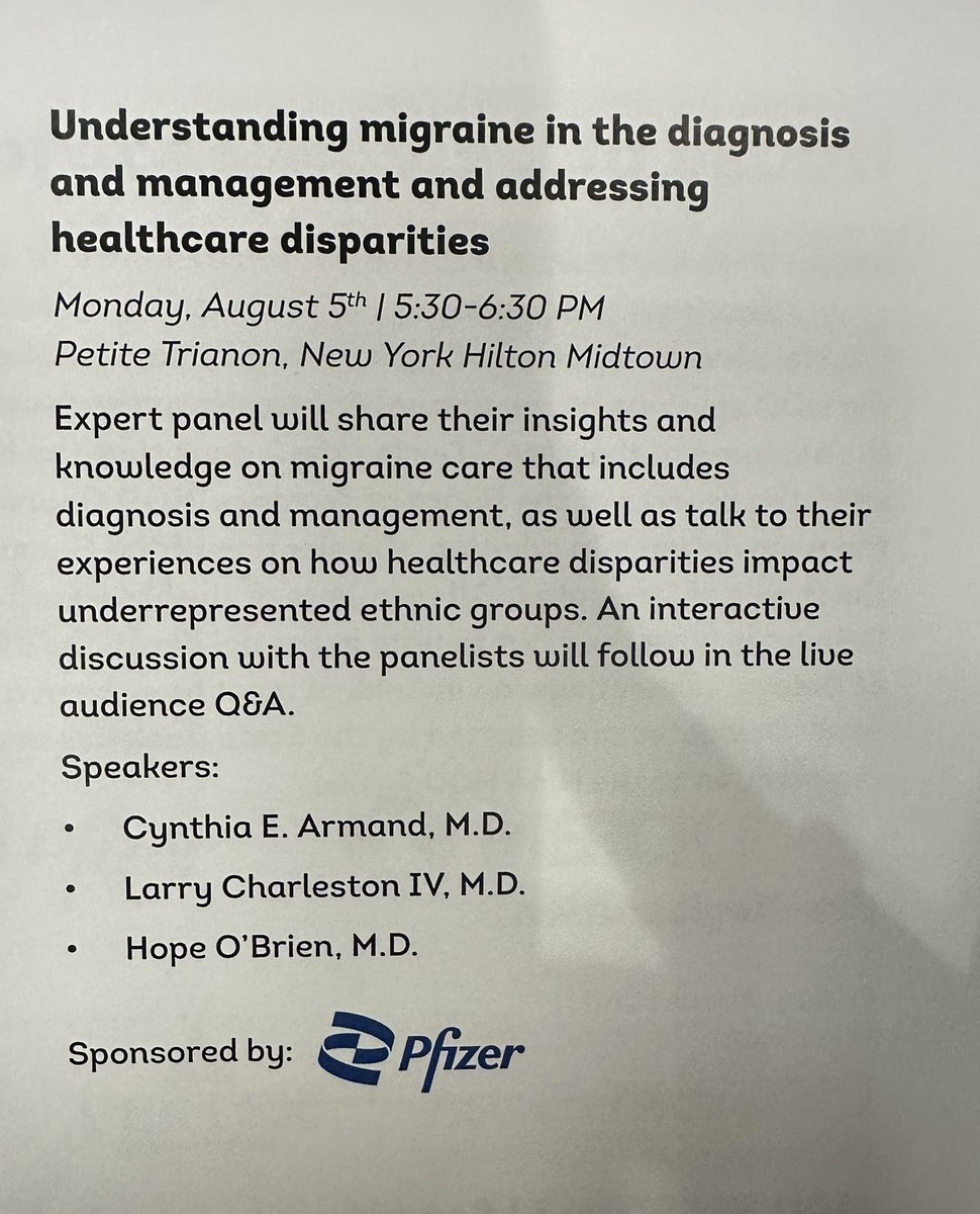 HL O'Brien (@drhopemo) on Twitter photo <a href="/NationalMedAssn/">National Medical Association</a> <a href="/pfizer/">Pfizer Inc.</a>
Happening at 5:30 pm EST 8/5/24 @hilton #Diversity #HealthcareDisparities #education
<a href="/cynarmandmd/">Cynthia E. Armand, MD</a> <a href="/LCharlestonIVMD/">L. Charleston IV, MD, MSc, FAHS</a> <a href="/JShepherd_MD/">Jessica Shepherd, MD, MBA, FACOG</a> <a href="/NationalMedAssn/">National Medical Association</a> <a href="/pfizer/">Pfizer Inc.</a>
Happening at 5:30 pm EST 8/5/24 @hilton #Diversity #HealthcareDisparities #education
<a href="/cynarmandmd/">Cynthia E. Armand, MD</a> <a href="/LCharlestonIVMD/">L. Charleston IV, MD, MSc, FAHS</a> <a href="/JShepherd_MD/">Jessica Shepherd, MD, MBA, FACOG</a>