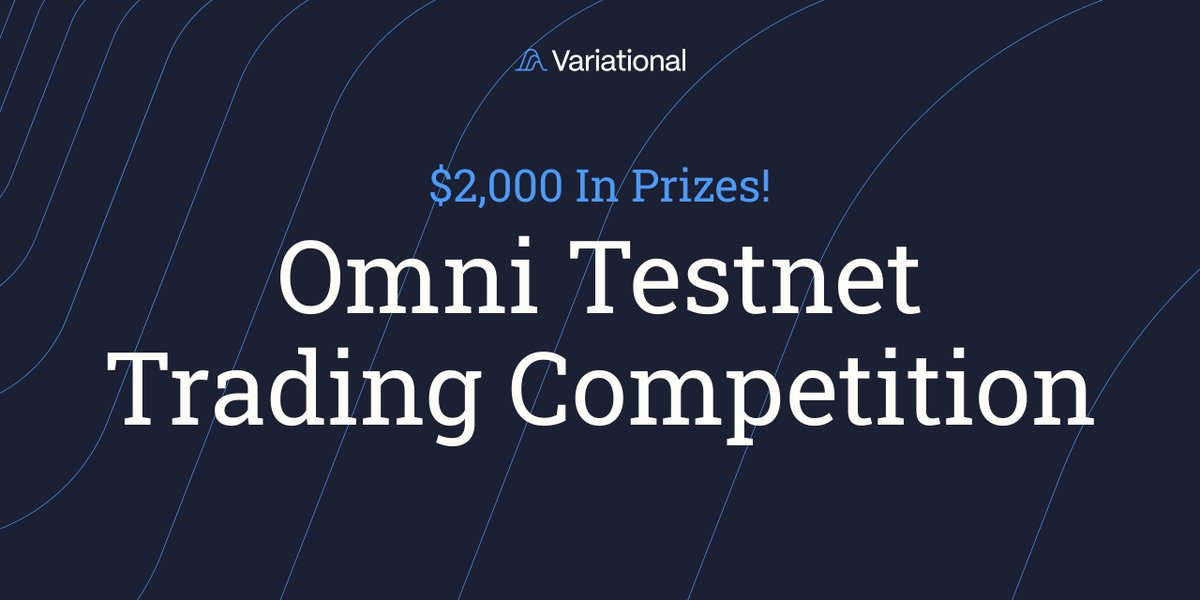 Variational (@variational_io) on Twitter photo 🚨 It's time for a trading competition! 🚨
We're excited to share that we're hosting a trading competition on the <a href="/variational_io/">Variational</a> Omni testnet starting next Monday (8/12)!
➡️ 2,000 USDC in prizes
➡️ Free to join & trade
➡️ Trade with test USDC to win real money
➡️ See who’s the 🚨 It's time for a trading competition! 🚨
We're excited to share that we're hosting a trading competition on the <a href="/variational_io/">Variational</a> Omni testnet starting next Monday (8/12)!
➡️ 2,000 USDC in prizes
➡️ Free to join & trade
➡️ Trade with test USDC to win real money
➡️ See who’s the
