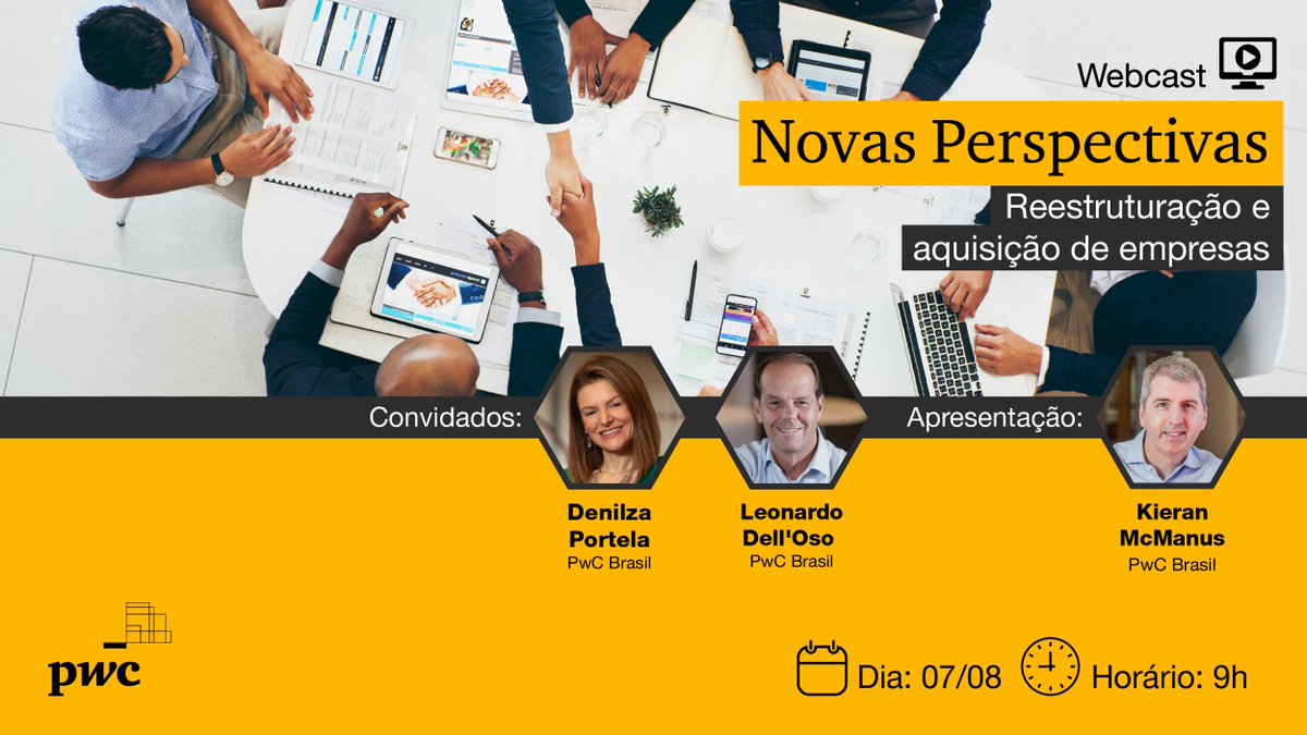 Você sabe quais são os principais processos e riscos na reestruturação e aquisição de empresas? Saiba mais sobre o assunto no webcast #NovasPerspectivas desta semana: bit.ly/3A8hYey.

#PwCBrasil #PwC #ANovaEquação