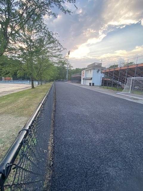 Chagrin_Schools's tweet photo. Harris Stadium track renovation is in full swing! We're excited to share that the new rubber granules are being installed this week. Get ready for a top-notch running surface! #CFconstruct https://t.co/RVNb020hdU