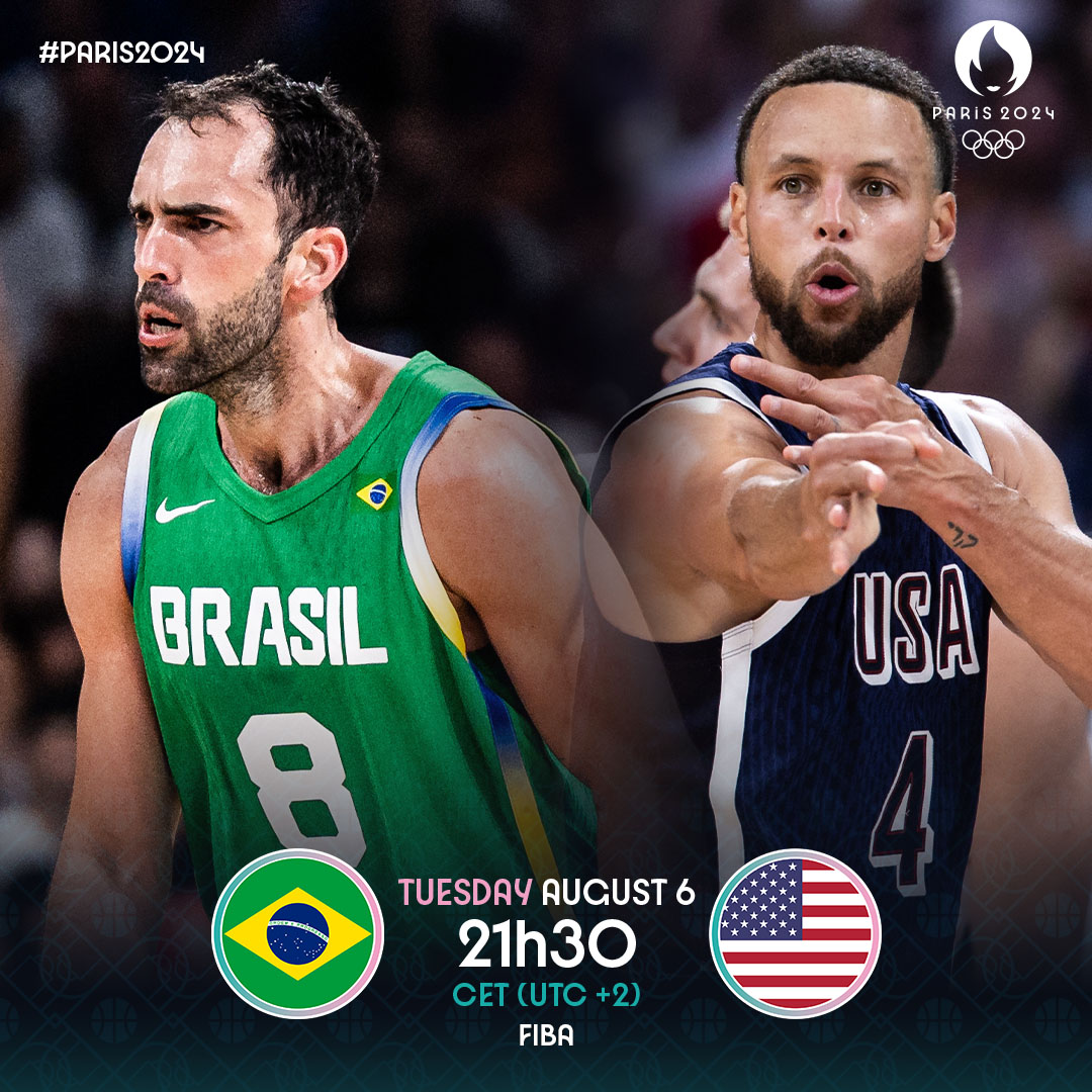 Two countries from Americas, one semi-final spot. 🔥

Brazil 🇧🇷 v 🇺🇸 USA will be a box-office in Paris.

#Paris2024 x #Basketball