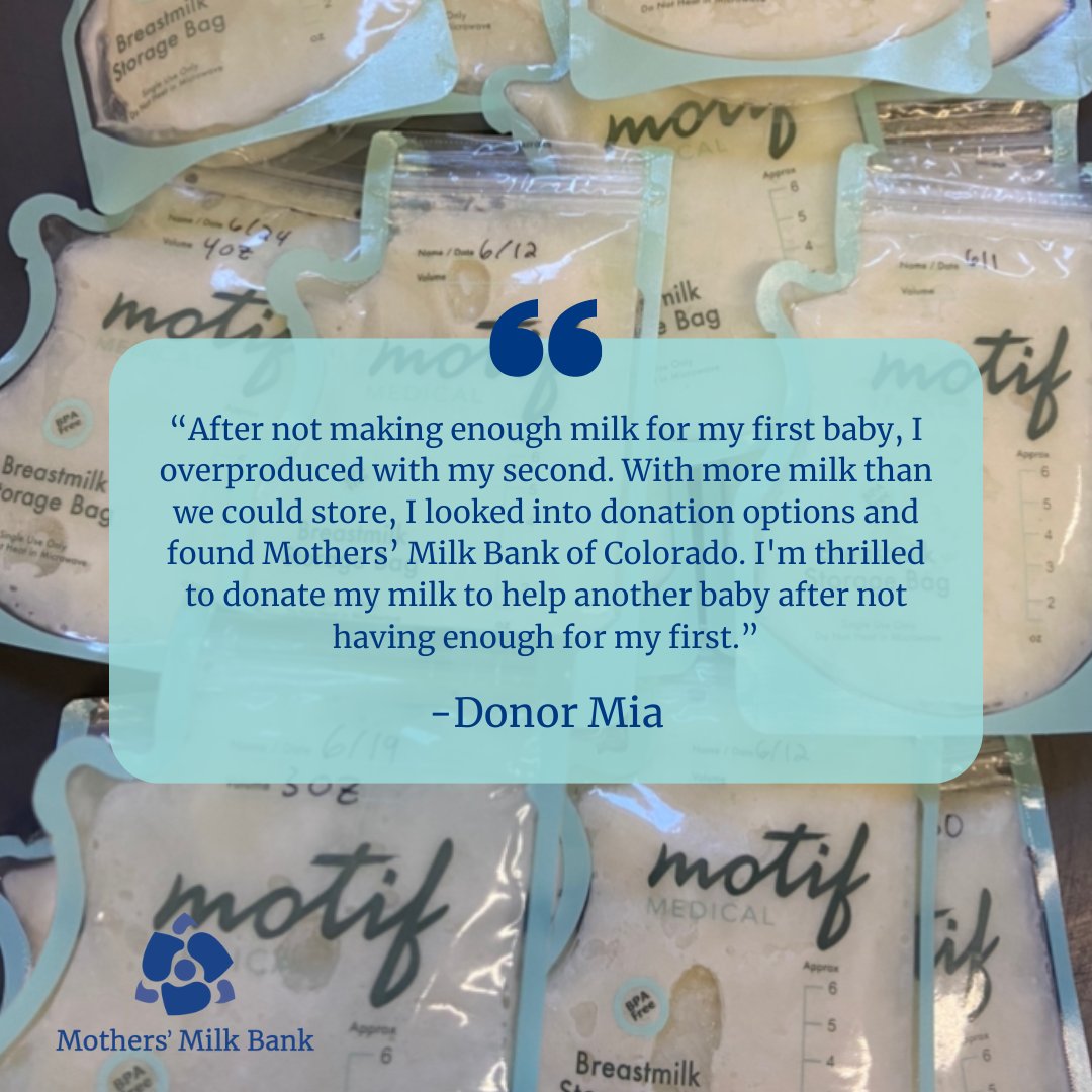 Thank you, Mia, for taking extra time and care to help feed babies all across the country! 💖We are grateful for all of our generous milk donors.🤱 Visit milkbankcolorado.org

#MilkDonor #DonateMilkSavebabies #MMB #MilkBanking #DonorHumanMilk #ExtraMilk #NICUBabies