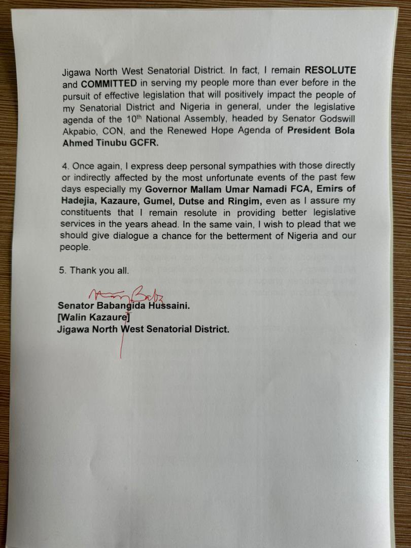 Senator Babangida Hussaini tweet media