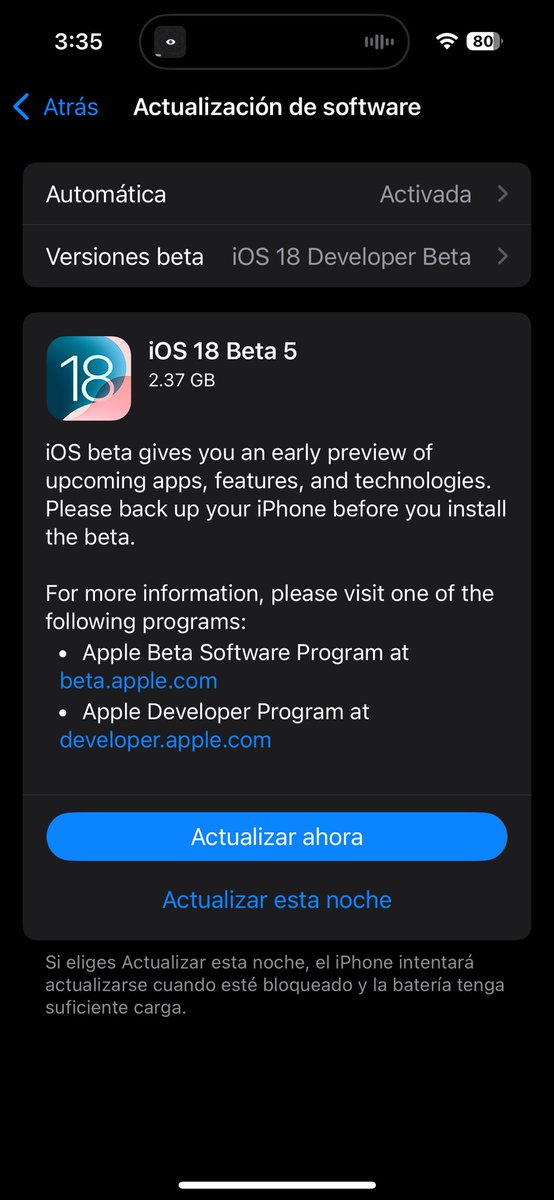 SoyEki's tweet image. #iOS18Beta5  Disponible 📱✨