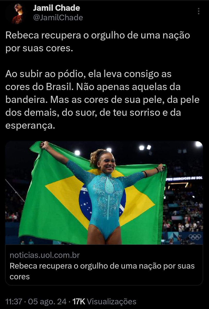 Simpravida1's tweet photo. @samiabomfim @CazeTVOficial ✊🏾❤️🫂🇧🇷🎯💯
FAZUELI L!!!
Rebeca Andrade é OURO!!!
As atletas Brasileiras, principalmente 
as NEGRAS, são puro suco de INSPIRAÇÃO!
Maravilhosaaaaaasss
Amoooooo https://t.co/7QhgmT3b6c