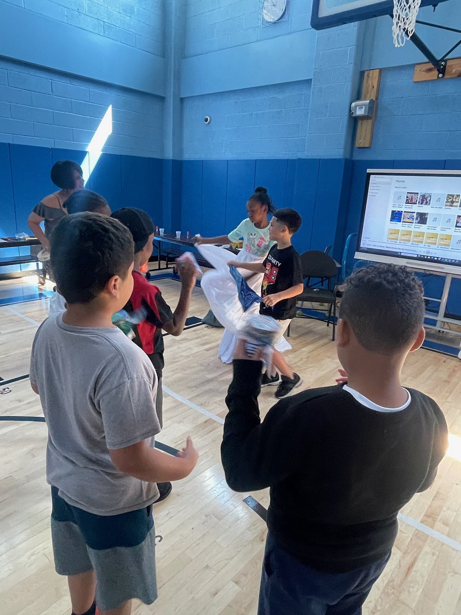 Students Bomba dancing and students playing their personal handmade Latin Percussion instruments. #summerschoolinnovation#specialeducation