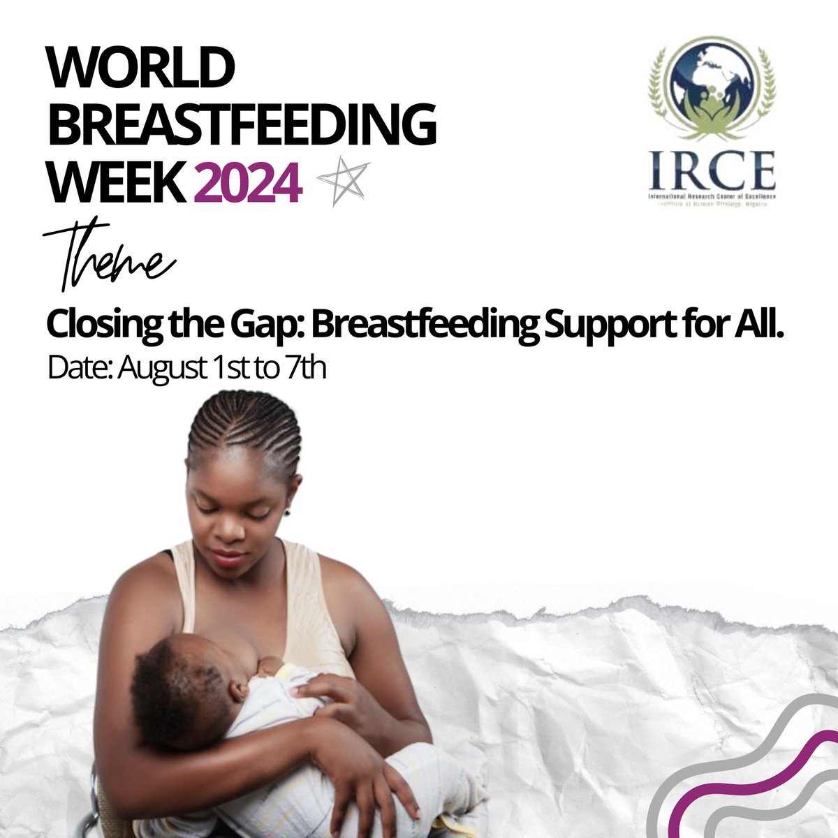 irce_ihvn's tweet photo. Happy World Breastfeeding Week!
This year's theme, "Closing the Gap: Breastfeeding Support for All," emphasizes the necessity of providing universal breastfeeding support.
#WBW2024 #CloseTheGap #BreastfeedingSupport #IRCE https://t.co/iXfbDZrX7K