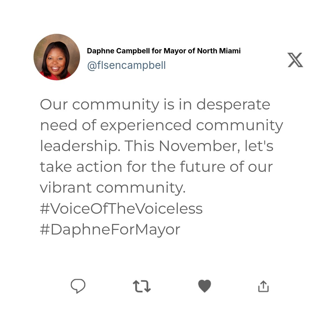 Daphne Campbell for City of North Miami Mayor tweet media