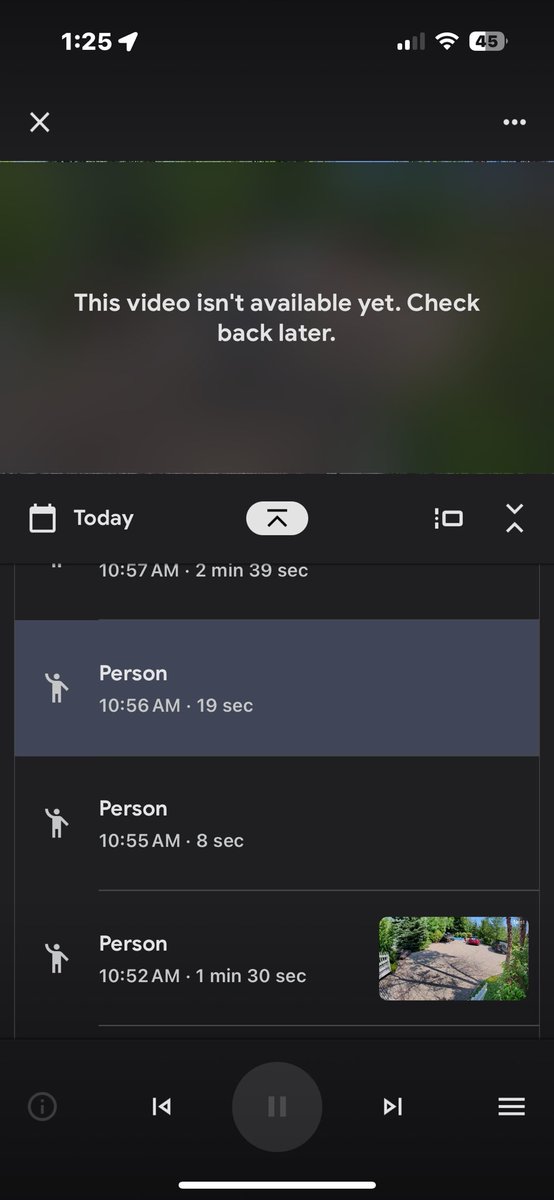 WanderingTravlr's tweet photo. What is going on @Google @googlenest ?  My video feed keeps telling me that the video is not ready yet. THIS IS A SECURITY CAMERA. Real time video is a must. So disappointed. Nest was such a great product til you ruined it. https://t.co/ZPJXAi6Y6I