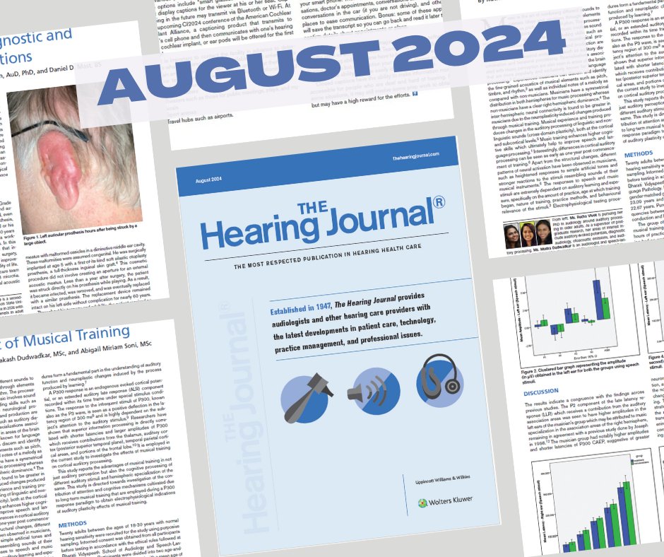 HearingJournal's tweet photo. Our #August issue is now online! Read it today! https://t.co/xcwRbRhq4H
#hearingaids #BAHA #musician #musicaltraining #AuDpeeps #audiology #hearingcare https://t.co/pikoqIFdjM
