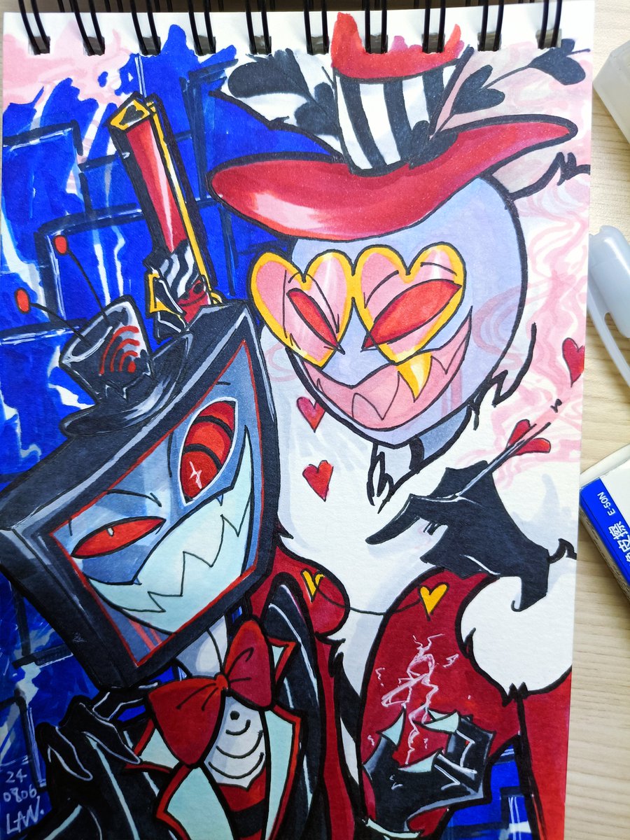 2357Lan's tweet photo. Sketch 
Vox &amp; Valentino 
#HazbinHotel #valentinohazbinhotel #VoxHazbinHotel #VoxVal https://t.co/v4YEDLt0qX