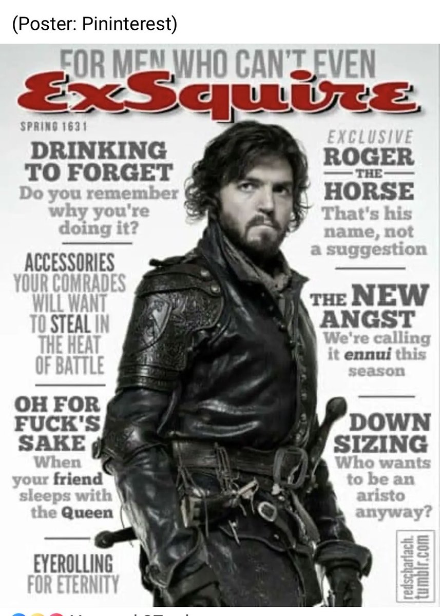_Virginia_Plain's tweet image. #Athos #TomBurke #MissingTheMusketeers 
This is hilarious. ⚜️ Love it ♥️⚜️ ⚜️⚜️⚜️⚜️ From Claire on FB and Pinterest