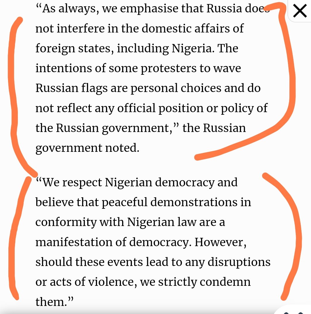 iamlaceman's tweet photo. @GazetteNGR The Russian government noted, We respect Nigeria democracy and belive that peaceful demonstration in conformity with Nigeria law are a manifestation of democracy. However, should these events leads to any disruptions or act of violence, we strictly condemned them. https://t.co/gddIDbYoW4