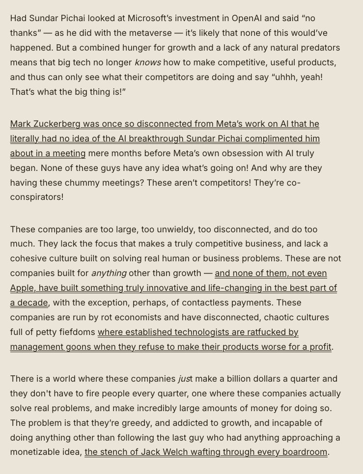 The AI bubble is a story of waste, ignorance and greed, and proves big tech no longer has the capacity to innovate. This has been a $200 billion distraction from their inability to solve real problems- and it’s time to fire Satya Nadella and Sundar Pichai.
wheresyoured.at/burst-damage/