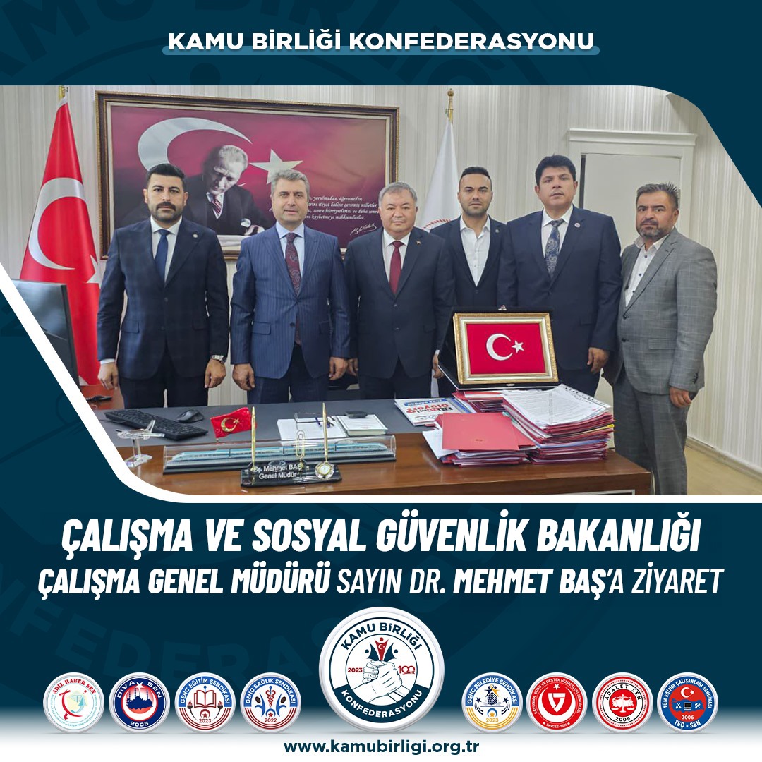 📣 KAMU BİRLİĞİ KONFEDERASYONUNDAN ÇALIŞMA VE SOSYAL GÜVENLİK BAKANLIĞI ÇALIŞMA GENEL MÜDÜRÜ SAYIN DR. MEHMET BAŞ’A ZİYARET

İlgileri ve misafirperverlikleri için Sayın Genel Müdürümüze teşekkür ederiz.