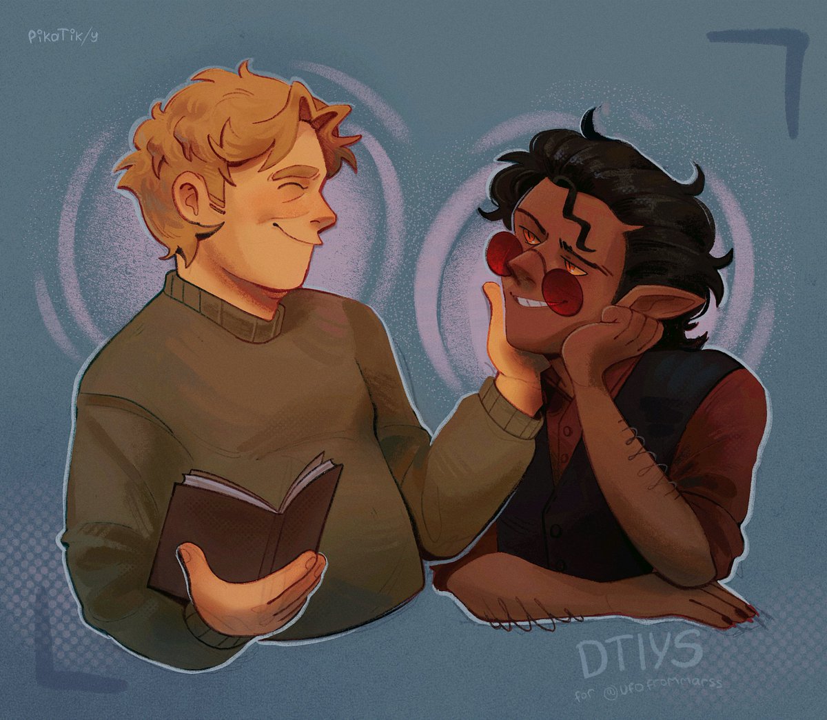 DTIYS for ufofrommarss!! :D
I really wanted to draw them, they're very cute :D

---
#GoodOmens #GoodOmensFanArt #BookOmens #GoodOmensBook #DTIYS #Aziraphale #Crowley #Aziracrow