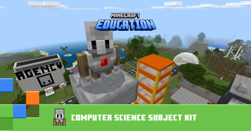 PlayCraftLearn's tweet photo. 🧱 Stack up your students’ #CS skills with Minecraft Education! From block-coding to a new #AP Computer Science Principles course, we’ve got @CSTA Standards-aligned activities for all ages and abilities. And we've got free, online PD for you, too! 🛠️