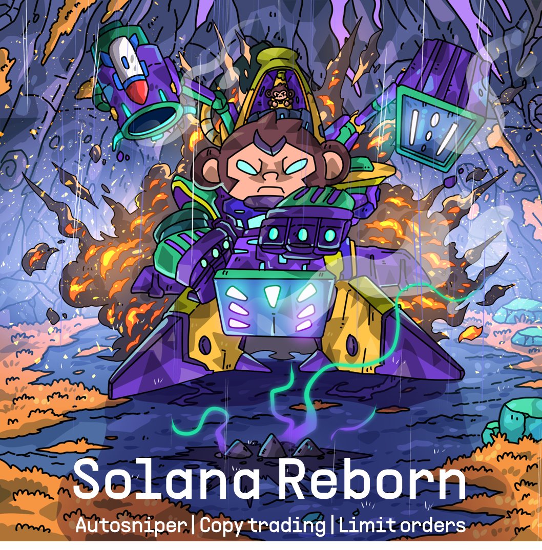 SOLANA REBORN We are very proud to announce that Solana Reborn is finally  here. Solana Reborn is the completely rebuilt Solana bot by Banana Gun.  Solana Reborn has: ⭐ The fastest sniper,