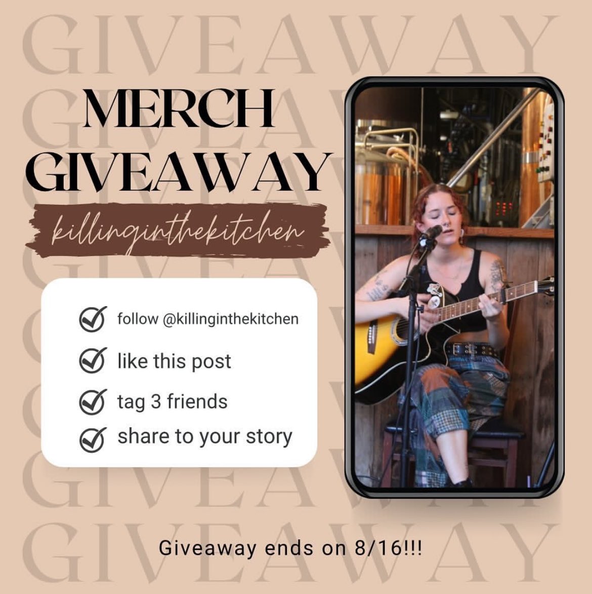 killinginthek's tweet photo. ‼️MERCH GIVEAWAY ‼️

you’d be receiving
🎶 killinginthekitchen T-shirt
🎶 killinginthekitchen Earrings
🎶 killinginthekitchen Sticker

to enter simply :

⭐️ follow @killinginthekitchen !!
⭐️ like this post!!
⭐️tag 3 friends in the comments!!
⭐️ retweet!!

good luck !! 🤍 https://t.co/ZszPBIY1Dk