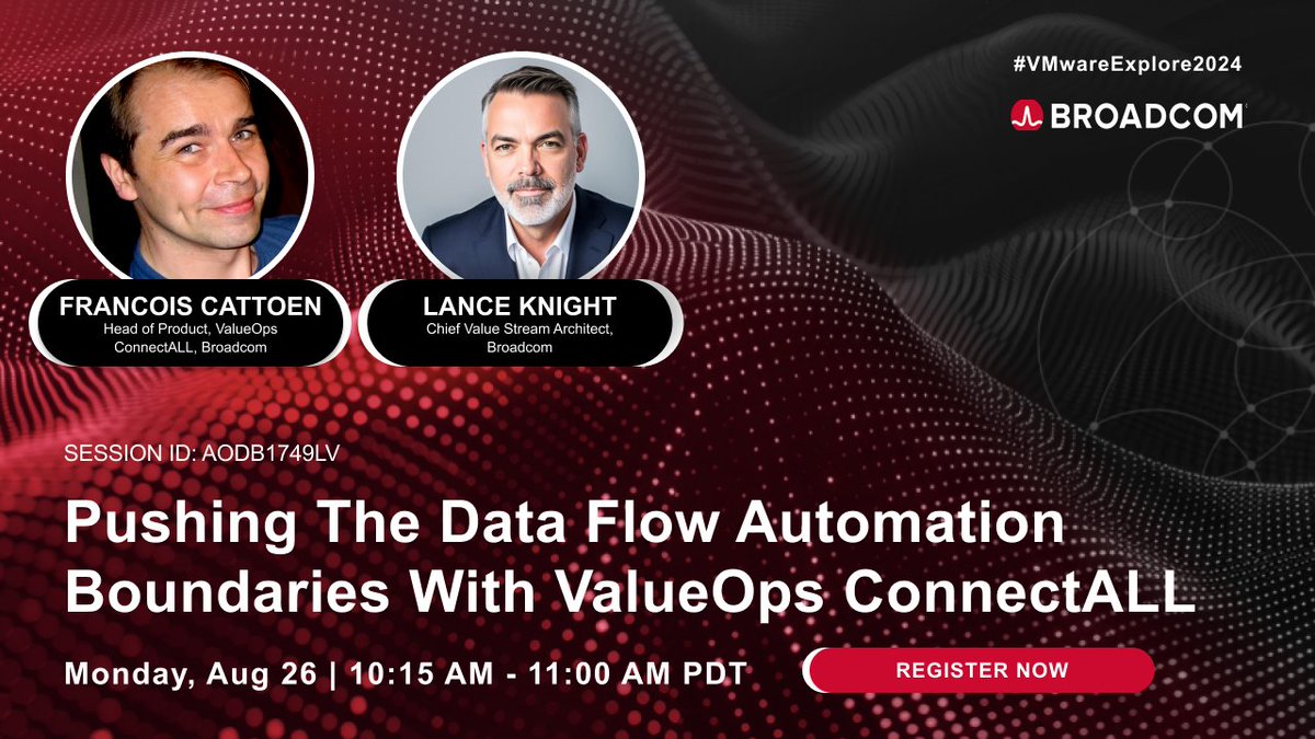 davidhoffmanpdx's tweet image. Excited for @VMware Explore? Join Lance Knight &amp;amp; Francois Cattoen to see how ValueOps ConnectALL tackles data flow issues. Automate and synchronize compliance, security, &amp;amp; ITSM systems across VMware Tanzu SALT! 

#VMwareExplore2024 #ValueStreamManagement  bit.ly/3WQohMw