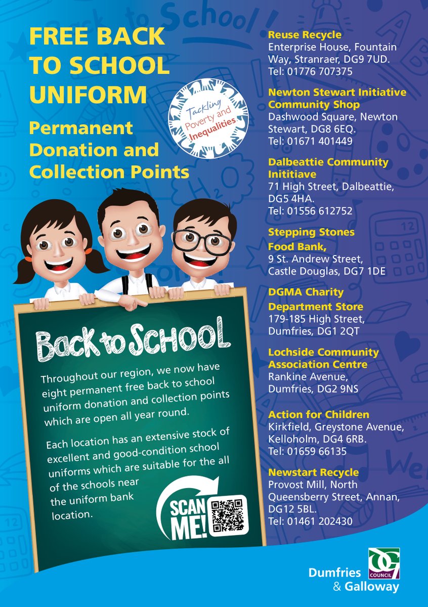 Back to school events, starting this Friday. and continuing next weekend. Pop along if you need a few bits n bobs for the start of the new term. If you have anything that you feel others could benefit from, please hand in to one of our donation points. :)