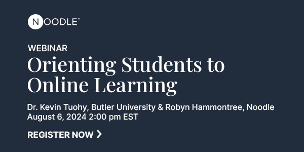 Join us TOMORROW for a comprehensive webinar with <a href="/ktuohy71/">Kevin Tuohy</a>  from Butler University and Robyn Hammontree from Noodle as they discuss the importance of a strong orientation for online programs 💻 
Register here 👉 bit.ly/3VSR2ry
#onlineeducation  #highered #edtech #noodle