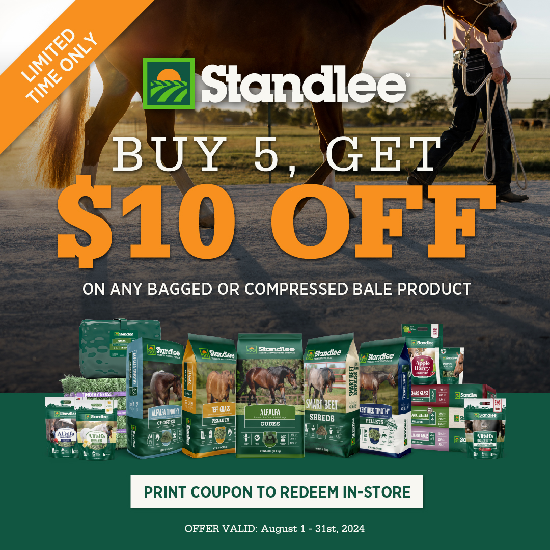 Exclusive offer from USHJA Sponsor, @standleeforage!🎉For a limited time, buy 5 and get $10 off ANY bagged or compressed bale product. 📅 Valid from August 1st to 31st, 2024

Visit standlee.com to get more details on this exclusive offer.