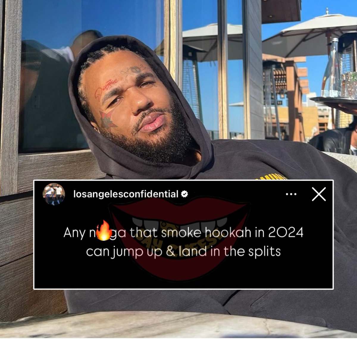 The Game speaks on men smoking hookah: “Any n**** that smoke hookah can jump up &amp; land in the splits”