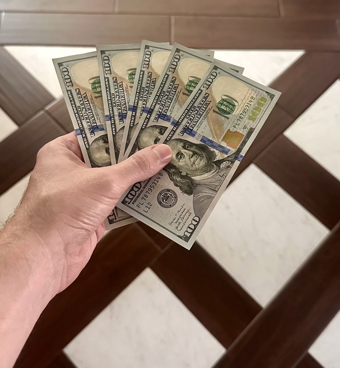 I text her lil nephew a picture of our winnings - “I just won $500. Have you ever seen $500 before?”