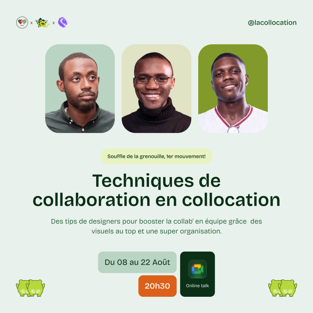 Lacollocation's tweet photo. Hello collocs!
Ce mois d'Août, découvrez "Souffle de la grenouille, 1er mouvement! Techniques de collaboration en colocation."
Des designers vous livrent des tips pour améliorer la collab' en équipe.
📅du 8 au 22 Août. 🫰
Rejoignez-nous
https://t.co/ri9FYkx8jh
#Colloc #design https://t.co/6bwJtSbF8Y