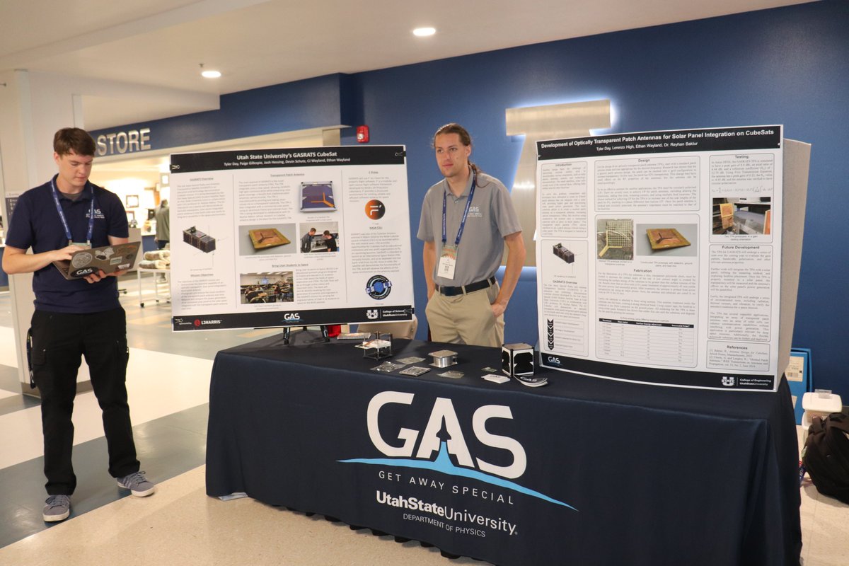 Utah State Science (@ustatescience) on Twitter photo USU Get Away Special (GAS) Team exhibit, Small Satellite Conference at Utah State, Logan. Located 1st level of Taggart Student Ctr, at USU Campus Store. 9am-5 pm Mon-Thurs (Aug. 5-8) 'til Thurs noon. <a href="/USUPres/">Alan Smith, USU President</a> <a href="/PhysicsUsu/">usu_physics</a> <a href="/EngineeringUSU/">USU Engineering</a> <a href="/research_usu/">USU Office of Research</a> <a href="/USU_UR/">USU Undergrad Research</a> <a href="/SmallSat/">Small Satellite Conference</a> #SmallSat USU Get Away Special (GAS) Team exhibit, Small Satellite Conference at Utah State, Logan. Located 1st level of Taggart Student Ctr, at USU Campus Store. 9am-5 pm Mon-Thurs (Aug. 5-8) 'til Thurs noon. <a href="/USUPres/">Alan Smith, USU President</a> <a href="/PhysicsUsu/">usu_physics</a> <a href="/EngineeringUSU/">USU Engineering</a> <a href="/research_usu/">USU Office of Research</a> <a href="/USU_UR/">USU Undergrad Research</a> <a href="/SmallSat/">Small Satellite Conference</a> #SmallSat