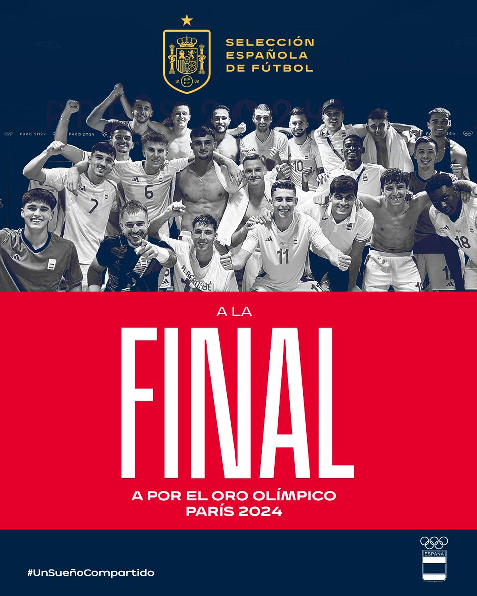 Familia, ya podemos gritarlo bien alto: 

🙌 ¡¡𝗘𝘀𝗽𝗮𝗻̃𝗮 𝗹𝘂𝗰𝗵𝗮𝗿𝗮́ 𝗽𝗼𝗿 𝗲𝗹 𝗼𝗿𝗼 𝗼𝗹𝗶́𝗺𝗽𝗶𝗰𝗼!! 🙌

#UnSueñoCompartido | #Paris2024