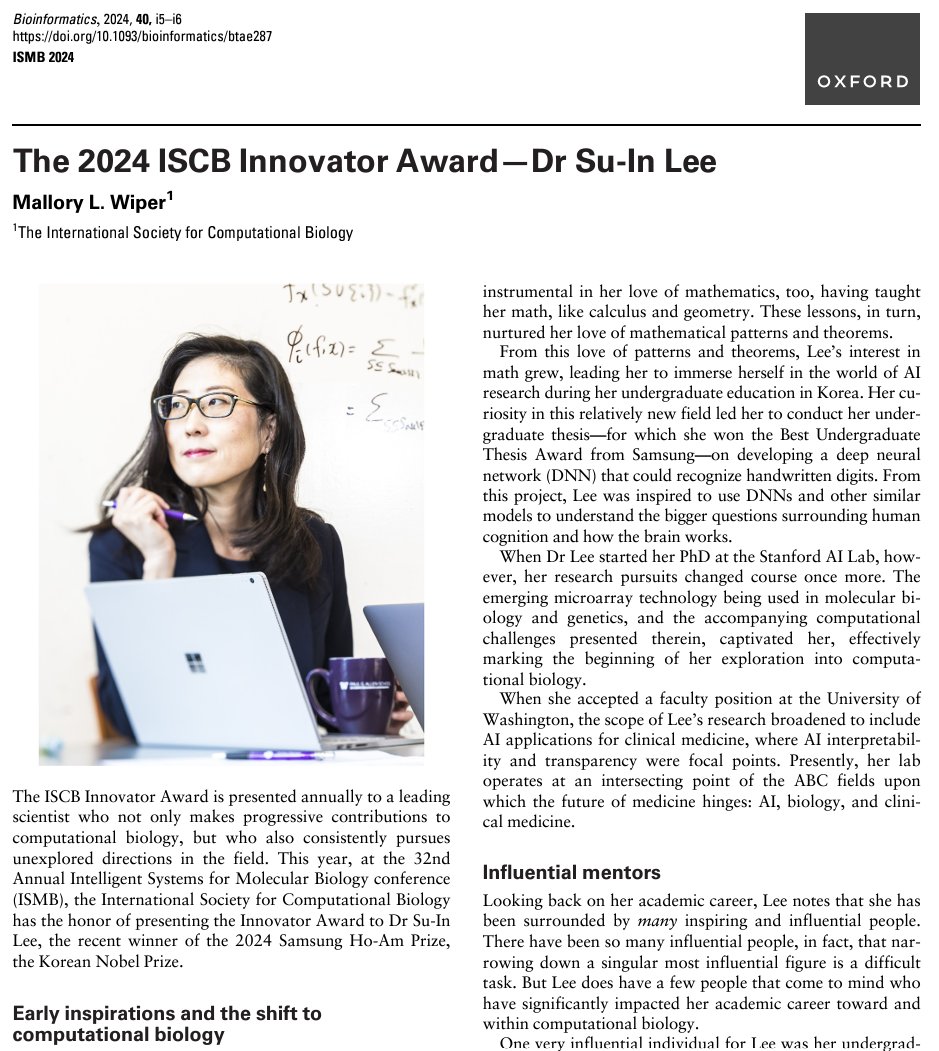 Thank you to @ISCB (International Society for Computational Biology) for publishing this wonderful article about me! Check it out here: academic.oup.com/bioinformatics…
