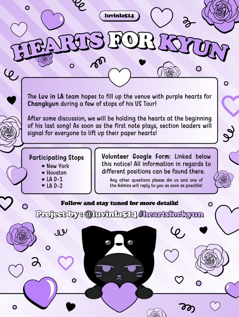 luvinla514's tweet image. 📢
220611 #MONSTAX #Changkyun 
Hearts For Kyun Project NOTICE

Help us make Changkyun's tour memorable!

Do share and spread the word to other monbebes attending #OffTheBeat 

Please join the #heartsforkyun to show that our luv is endless 💜  #ChangkyunintheUS
#IM_WORLDTOUR_2024
