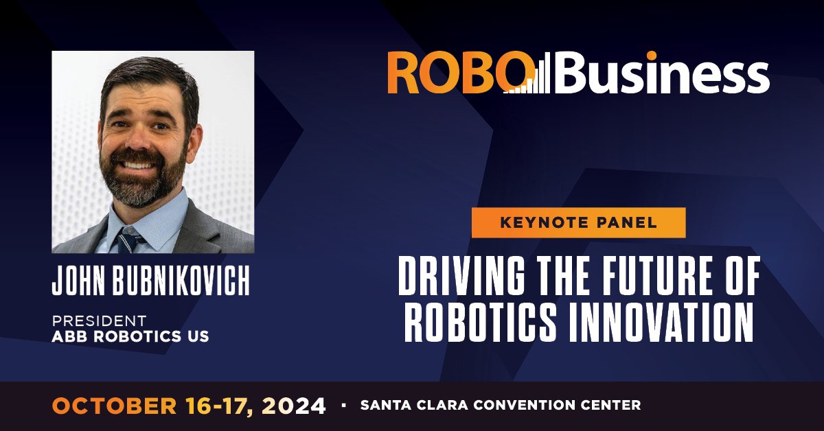 RoboBusiness (@robo_business) on Twitter photo 📢 Keynote Speaker: John Bubnikovich, President of <a href="/ABBRobotics/">ABB Robotics</a> Division, USA
In the Keynote Panel: Driving the Future of Robotics Innovation, learn how collaborative efforts and technological advancements are driving robotics.
Register → bit.ly/3VBVvOa 📢 Keynote Speaker: John Bubnikovich, President of <a href="/ABBRobotics/">ABB Robotics</a> Division, USA
In the Keynote Panel: Driving the Future of Robotics Innovation, learn how collaborative efforts and technological advancements are driving robotics.
Register → bit.ly/3VBVvOa