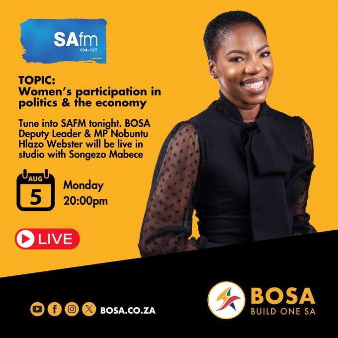 SAfmRadio's tweet photo. #MondayLecture @NobuntuSA discusses the importance of women’s participation in politics and the economy on #SAfmTalkingPoint with Nqaba Mabece #WomensMonth2024 #30YearsOfDemocracy https://t.co/1EXJYmPTQa