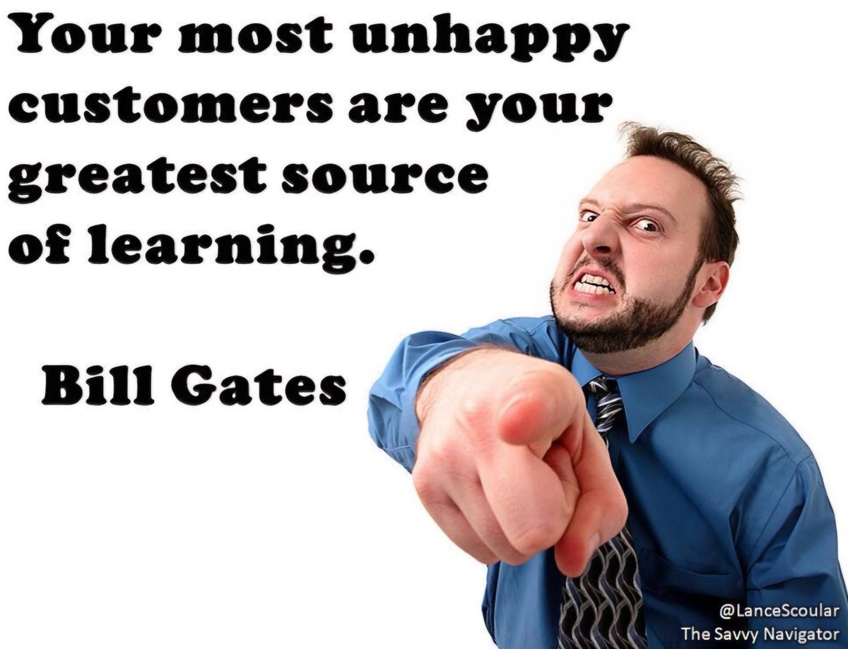 KeyDirections's tweet image. Your most unhappy customers are your greatest source of learning. 

Bill Gates   

#unhappy #customers #learning